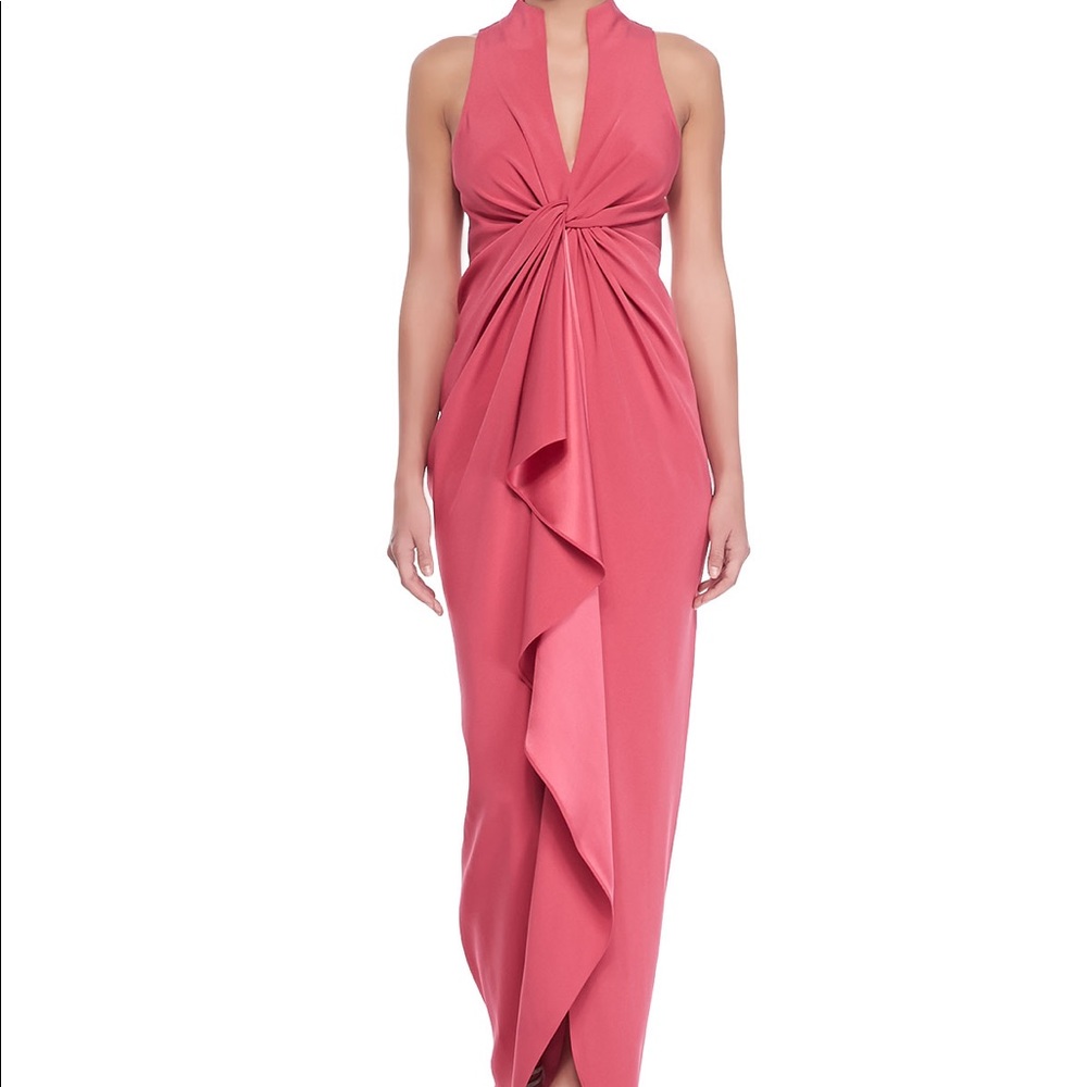 Catherine Malandrino ruffle front silk gown